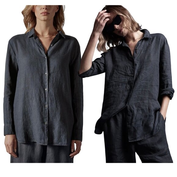 JAMES PERSE Lightweight Linen Shirt sz 2 M WKO3857 - Picture 1 of 6